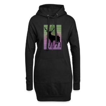Hirsch - Hoodie-Kleid - Schwarz - Vorne