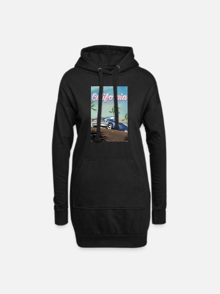 Kalifornisches Oldtimer-Reiseplakat - Hoodie-Kleid - Schwarz
