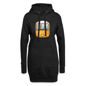 Tramway jaune - Sweat-shirt à capuche long Femme - noir - Devant