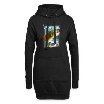 Wisconsin By Air Fishing Reiseplakat - Hoodie-Kleid - Schwarz - Vorne