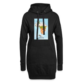 Karte von Afrika - Hoodie-Kleid - Schwarz - Vorne