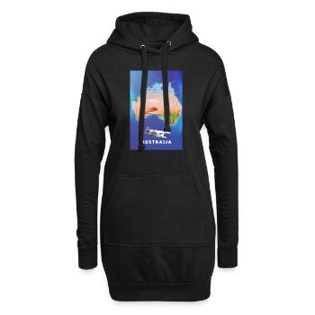 Australien Reisekarte - Hoodie-Kleid - Schwarz - Vorne