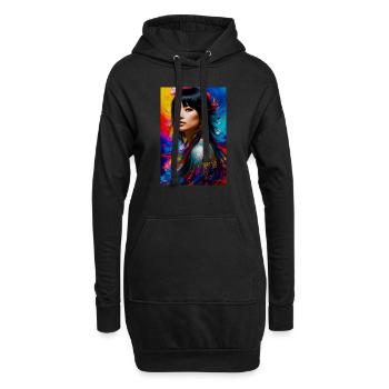 Beauté colorée 4 - Sweat-shirt à capuche long Femme - noir - Devant