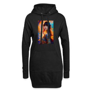 Beauté colorée 1 - Sweat-shirt à capuche long Femme - noir - Devant