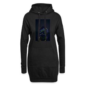 Blasen in einer Blase neon 1 - Hoodie-Kleid - Schwarz - Vorne