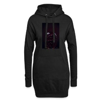 Blasen in einer Blase rot 1 - Hoodie-Kleid - Schwarz - Vorne