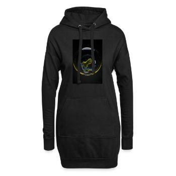 Wolken in einer Blase gelb 1 - Hoodie-Kleid - Schwarz - Vorne
