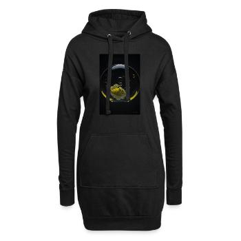 Nuages dans une bulle jaune 3 - Sweat-shirt à capuche long Femme - noir - Devant