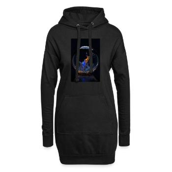 Nuages dans un feu de bulle 1 - Sweat-shirt à capuche long Femme - noir - Devant
