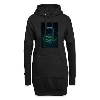 Nuages dans une bulle verte 3 - Sweat-shirt à capuche long Femme - noir - Devant