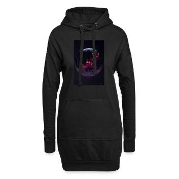 Wolken in einer Blase rot 3 - Hoodie-Kleid - Schwarz - Vorne