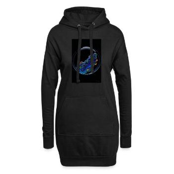 Nuages dans une bulle néon 1 - Sweat-shirt à capuche long Femme - noir - Devant