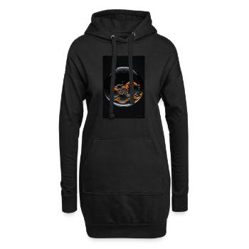 Nuages dans une bulle orange 2 - Sweat-shirt à capuche long Femme - noir - Devant
