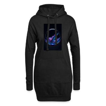Nuages dans une bulle néon 3 - Sweat-shirt à capuche long Femme - noir - Devant