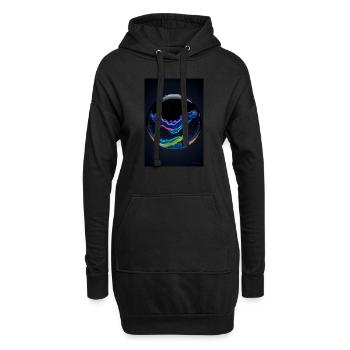 Nuages dans une bulle néon 2 - Sweat-shirt à capuche long Femme - noir - Devant