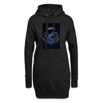 Wolken in einer Blase plasma 3 - Hoodie-Kleid - Schwarz - Vorne