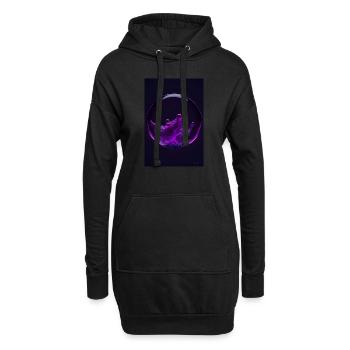 Nuages dans une bulle magenta 3 - Sweat-shirt à capuche long Femme - noir - Devant