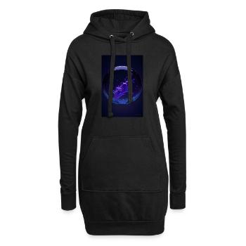 Wolken in einer Blase lila2 - Hoodie-Kleid - Schwarz - Vorne