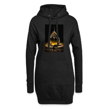 Drops yellow 2 - Hoodie Dress - black - Front