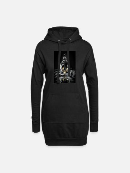 Tropfen chrome 1 - Hoodie-Kleid - Schwarz