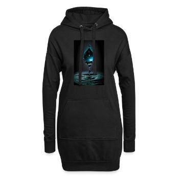 Tropfen cyan 2 - Hoodie-Kleid - Schwarz - Vorne