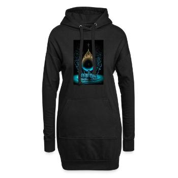 Tropfen cyan 4 - Hoodie-Kleid - Schwarz - Vorne