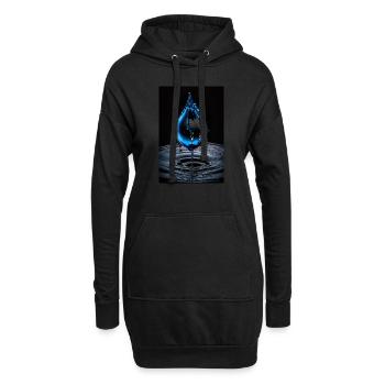 Tropfen blau 2 - Hoodie-Kleid - Schwarz - Vorne