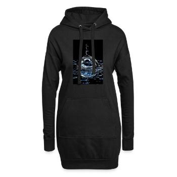 Tropfen chrome 4 - Hoodie-Kleid - Schwarz - Vorne