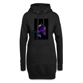 Gouttes violettes 7 - Sweat-shirt à capuche long Femme - noir - Devant