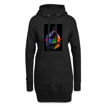 Tropfen neon 6 - Hoodie-Kleid - Schwarz - Vorne