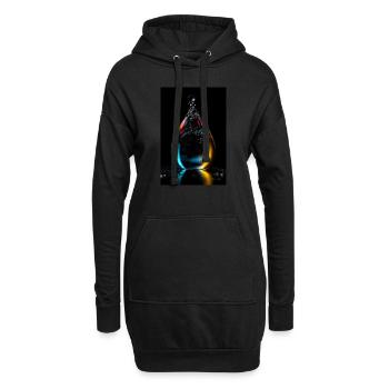 Tropfen plasma 5 - Hoodie-Kleid - Schwarz - Vorne