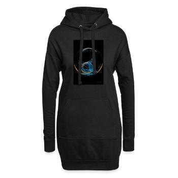 Kaos in einer Blase neon 4 - Hoodie-Kleid - Schwarz - Vorne