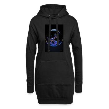Kaos in einer Blase neon1 - Hoodie-Kleid - Schwarz - Vorne
