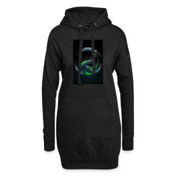 Kaos dans une bulle verte 1 - Sweat-shirt à capuche long Femme - noir - Devant