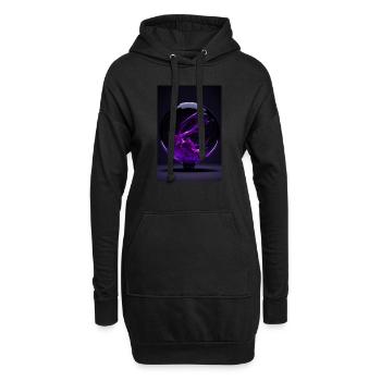 Kaos dans une bulle magenta 4 - Sweat-shirt à capuche long Femme - noir - Devant
