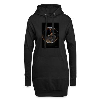 Kaos in einer Blase orange 4 - Hoodie-Kleid - Schwarz - Vorne