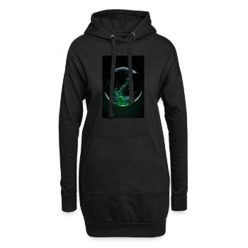 Kaos in einer Blase grün 2 - Hoodie-Kleid - Schwarz - Vorne
