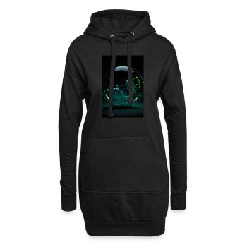 Kaos dans une bulle verte 4 - Sweat-shirt à capuche long Femme - noir - Devant