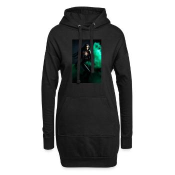 Beauté verte 1 - Sweat-shirt à capuche long Femme - noir - Devant