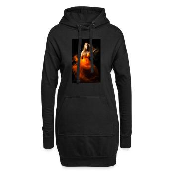Orange Beauté 4 - Sweat-shirt à capuche long Femme - noir - Devant