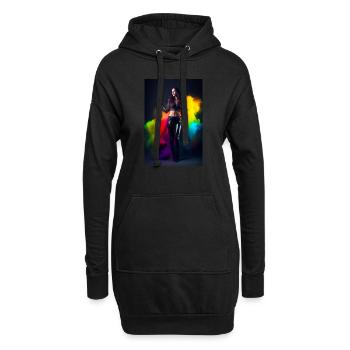Beauté arc-en-ciel 1 - Sweat-shirt à capuche long Femme - noir - Devant
