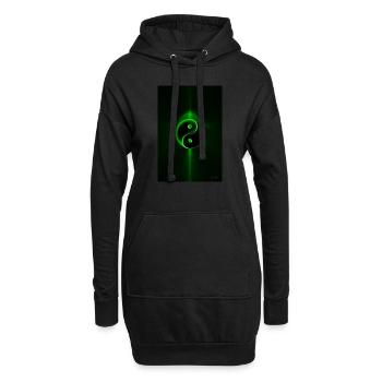 Yin Yang grün 1 - Hoodie-Kleid - Schwarz - Vorne