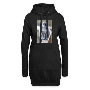 Lémurien à queue annelée (en allemand Katta) Lémurien catta - Sweat-shirt à capuche long Femme - noir - Devant