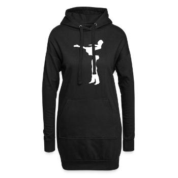 Dancing Dance Music - Hoodie-Kleid - Schwarz - Vorne