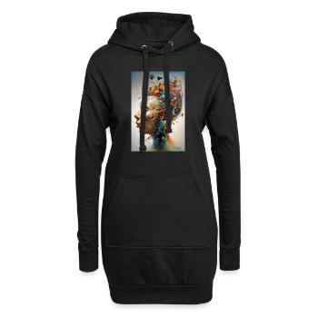 In Musik verliebt - Hoodie-Kleid - Schwarz - Vorne