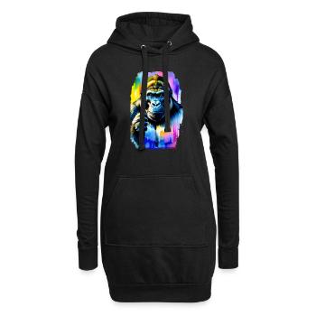 Gorille #1 - Sweat-shirt à capuche long Femme - noir - Devant