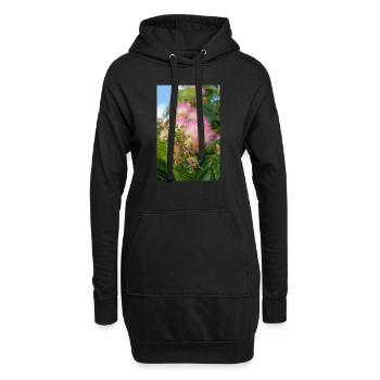 Persischer Seidenbaum auch rosa Seidenbaum auch Mimose - Hoodie-Kleid - Schwarz - Vorne