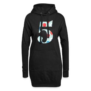 5e anniversaire ballon - Sweat-shirt à capuche long Femme - noir - Devant