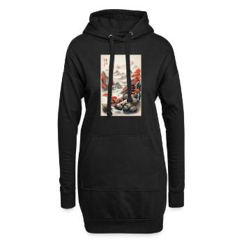 Chine - Sweat-shirt à capuche long Femme - noir - Devant
