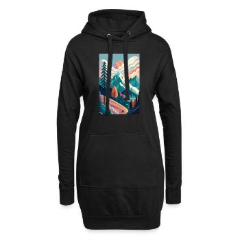 L’élégance alpine : la beauté minimaliste de la montagne - Sweat-shirt à capuche long Femme - noir - Devant
